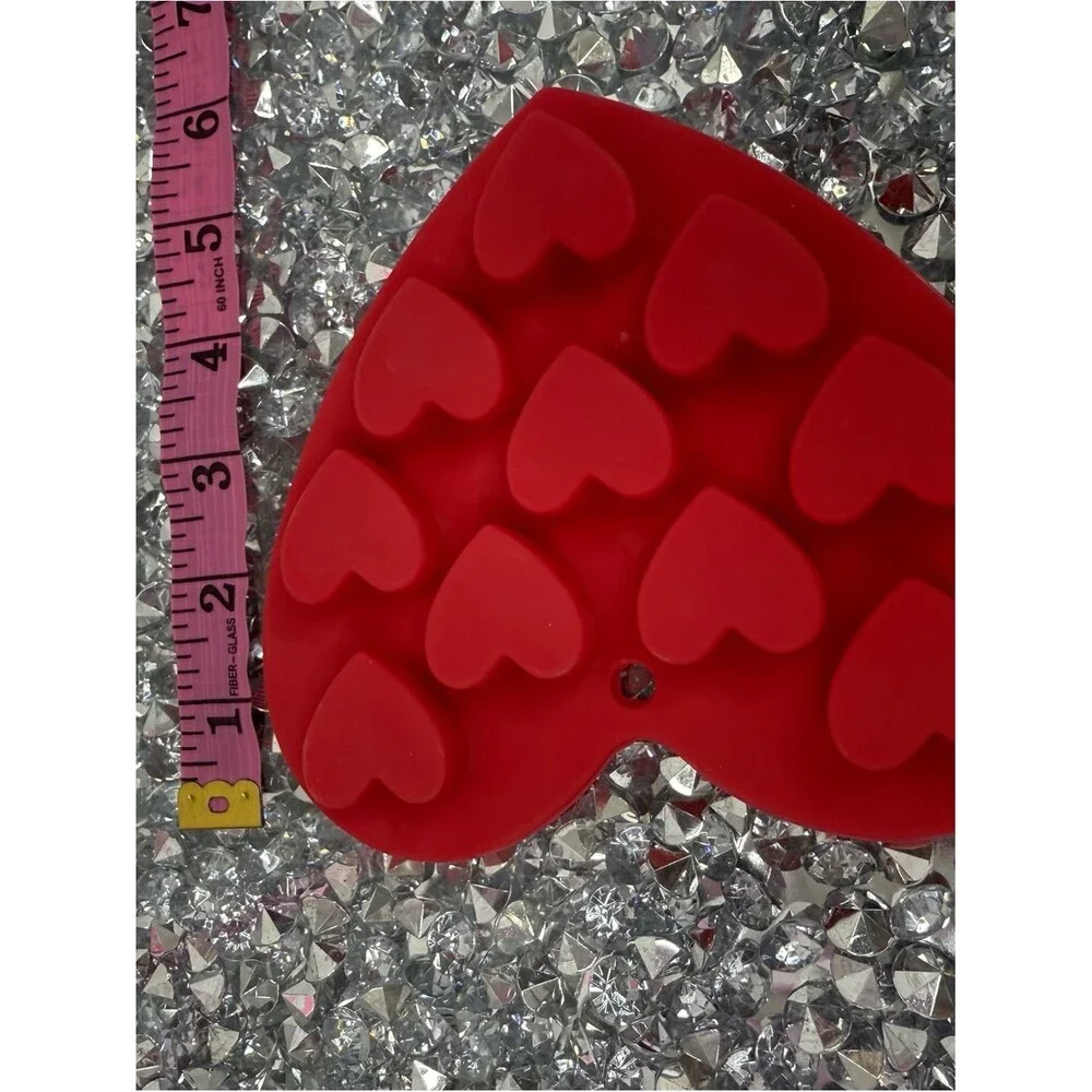 Silicone heart ice molds Red Heart Silicone Mold - 10 Heart Cavities